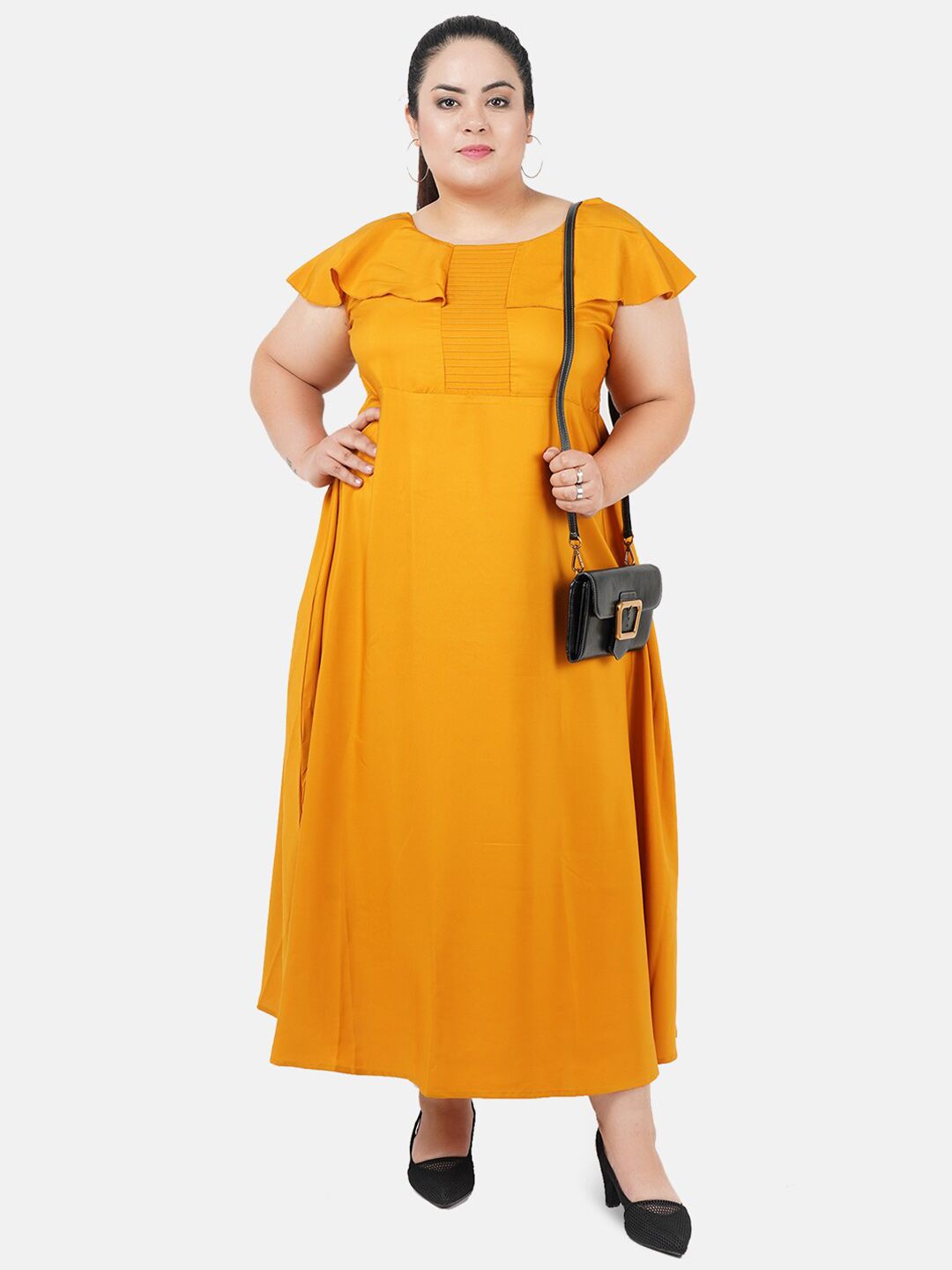 Yellow Solid Maxi Dress — view 6