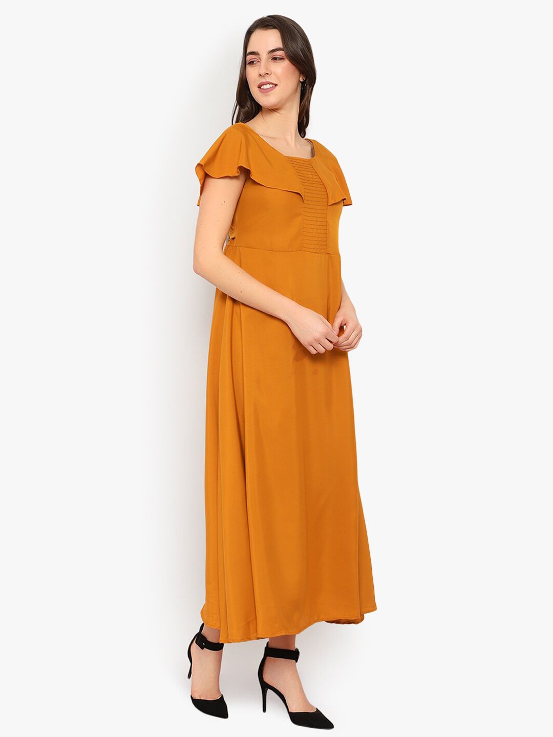 Yellow Solid Maxi Dress — view 9