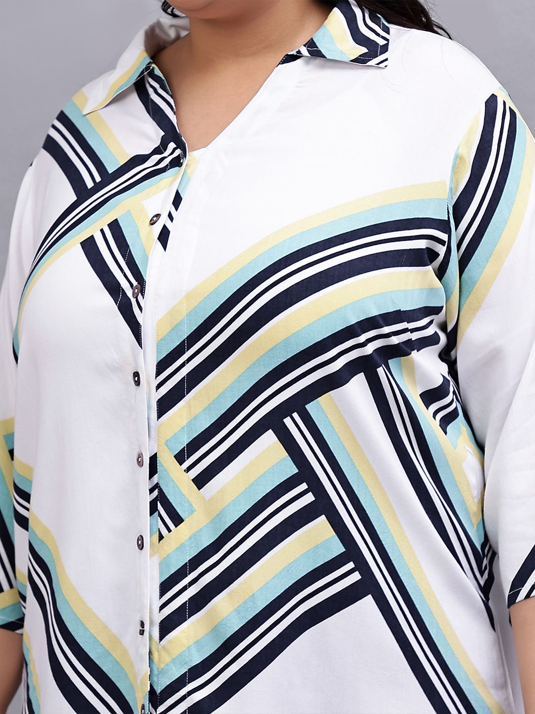 Yellow Stripe Longline Shirt — view 2