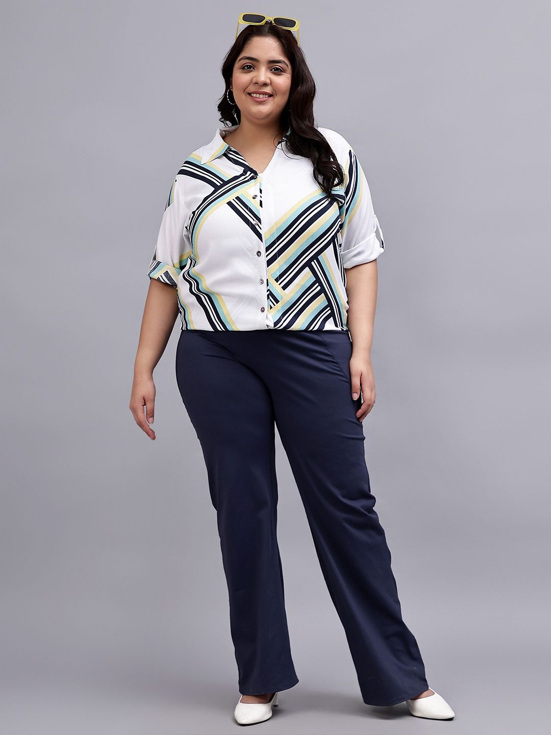 Yellow Stripe Longline Shirt — view 6