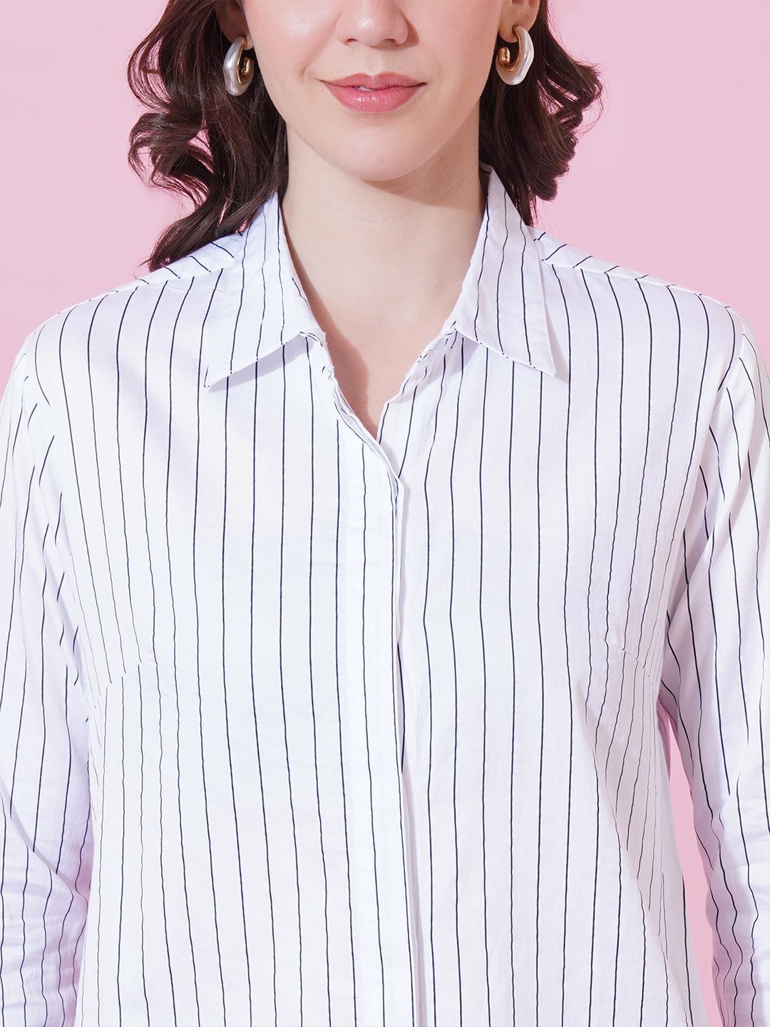 White Stripe Formal Shirt — view 9